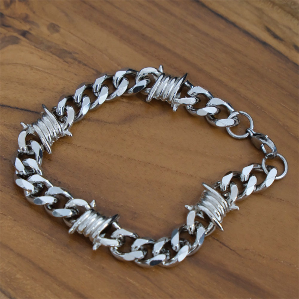 BRACELET ACIER TITANE BARBELE HIPHOP