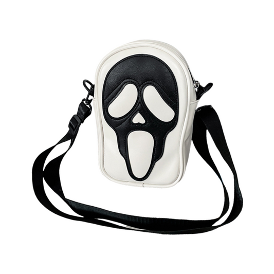 SAC BANDOULIERE SQUELETTE FANTOME BLANC