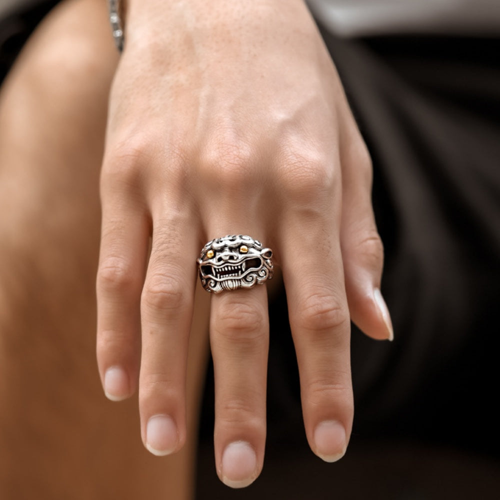 BAGUE TETE LION