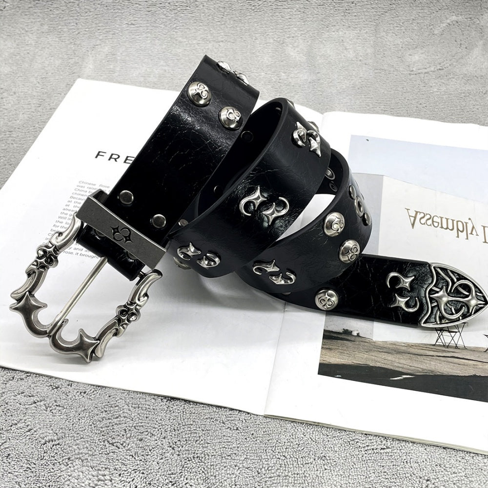 CEINTURE GOTHIQUE PUNK CLOUTE NOIR