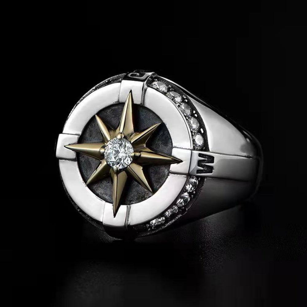 BAGUE OCTOGRAMME ACIER
