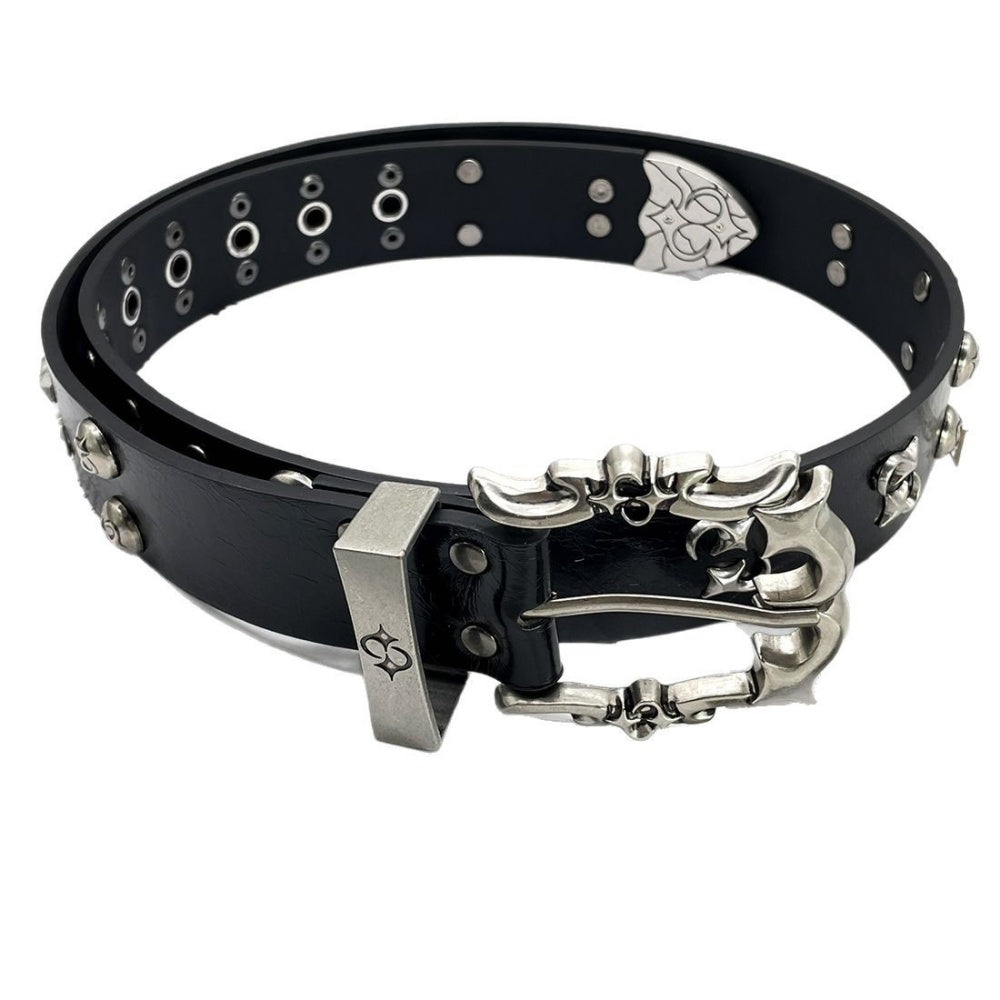 CEINTURE GOTHIQUE PUNK CLOUTE NOIR