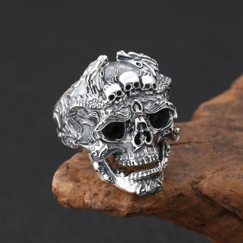 BAGUE CRANE GOTH EN ARGENT 925