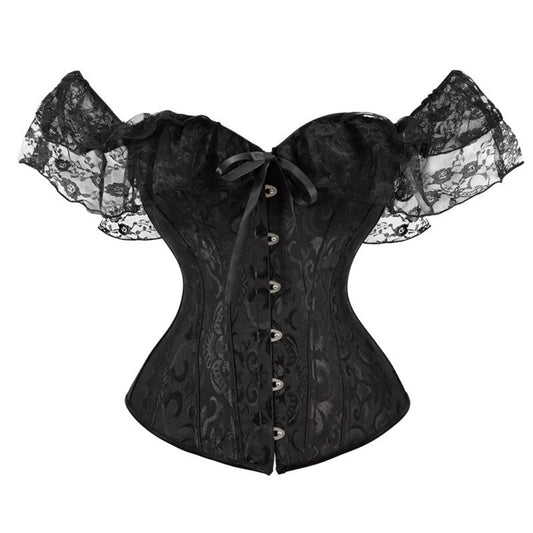 CORSET BUSTIER DENTLLE NOIR