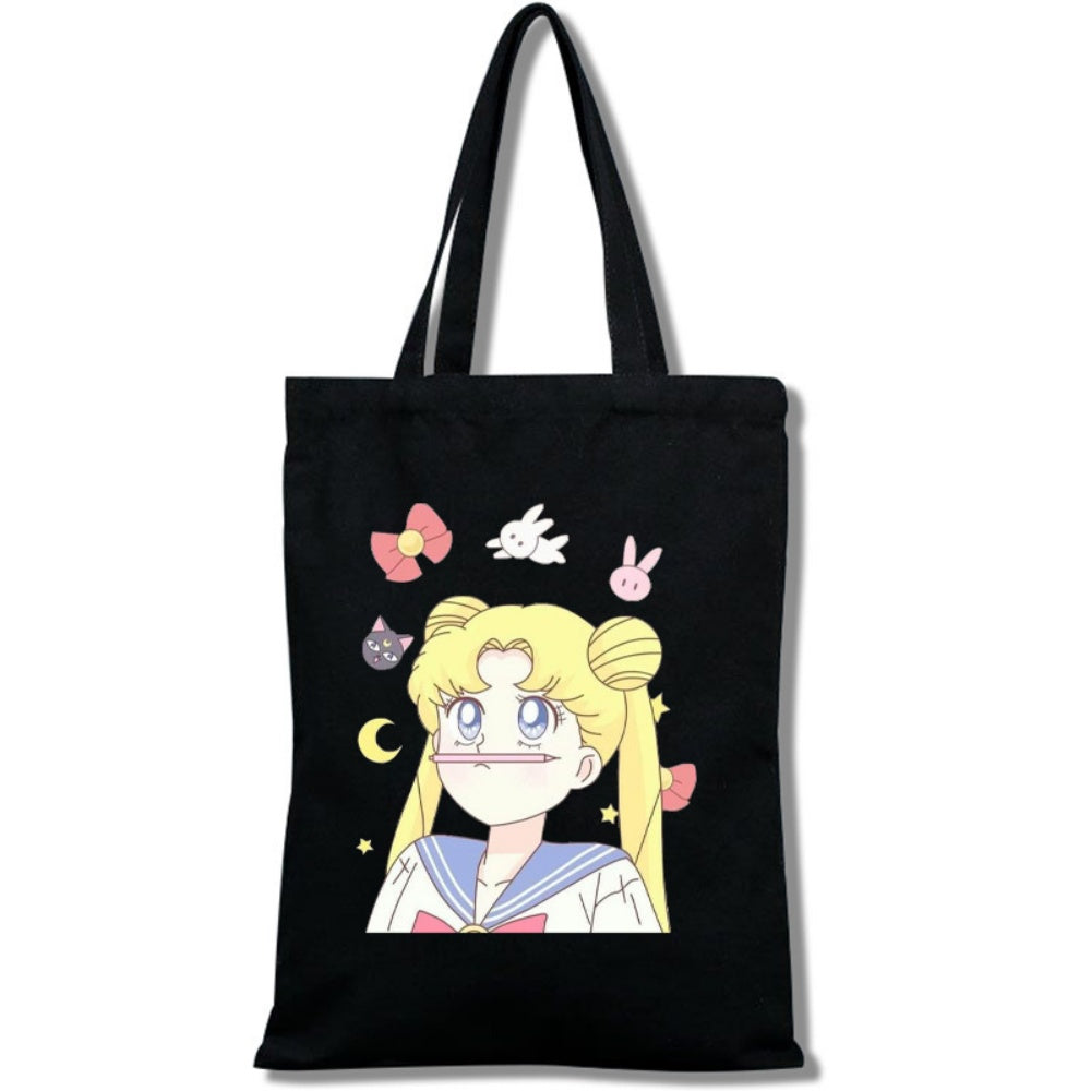 CABAS TOILE FOURRE-TOUT A MAIN JAPONAIS SAILOR MOON