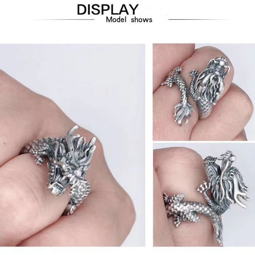 BAGUE DRAGON EN ARGENT 925