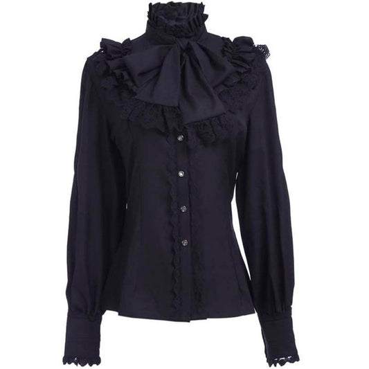 CHEMISE VICTORIEN LOLITA FEMME NOIR