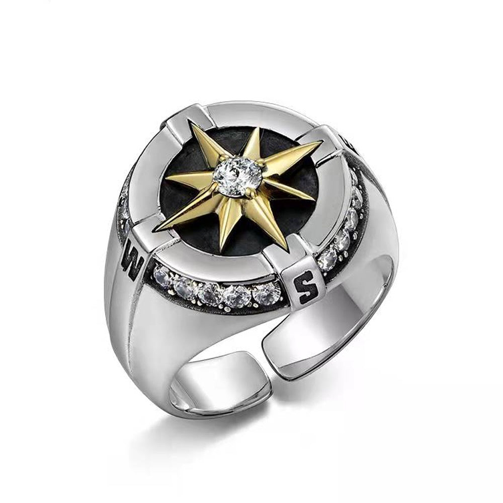 BAGUE OCTOGRAMME ACIER
