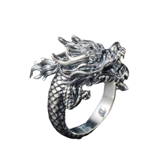 BAGUE DRAGON EN ARGENT 925