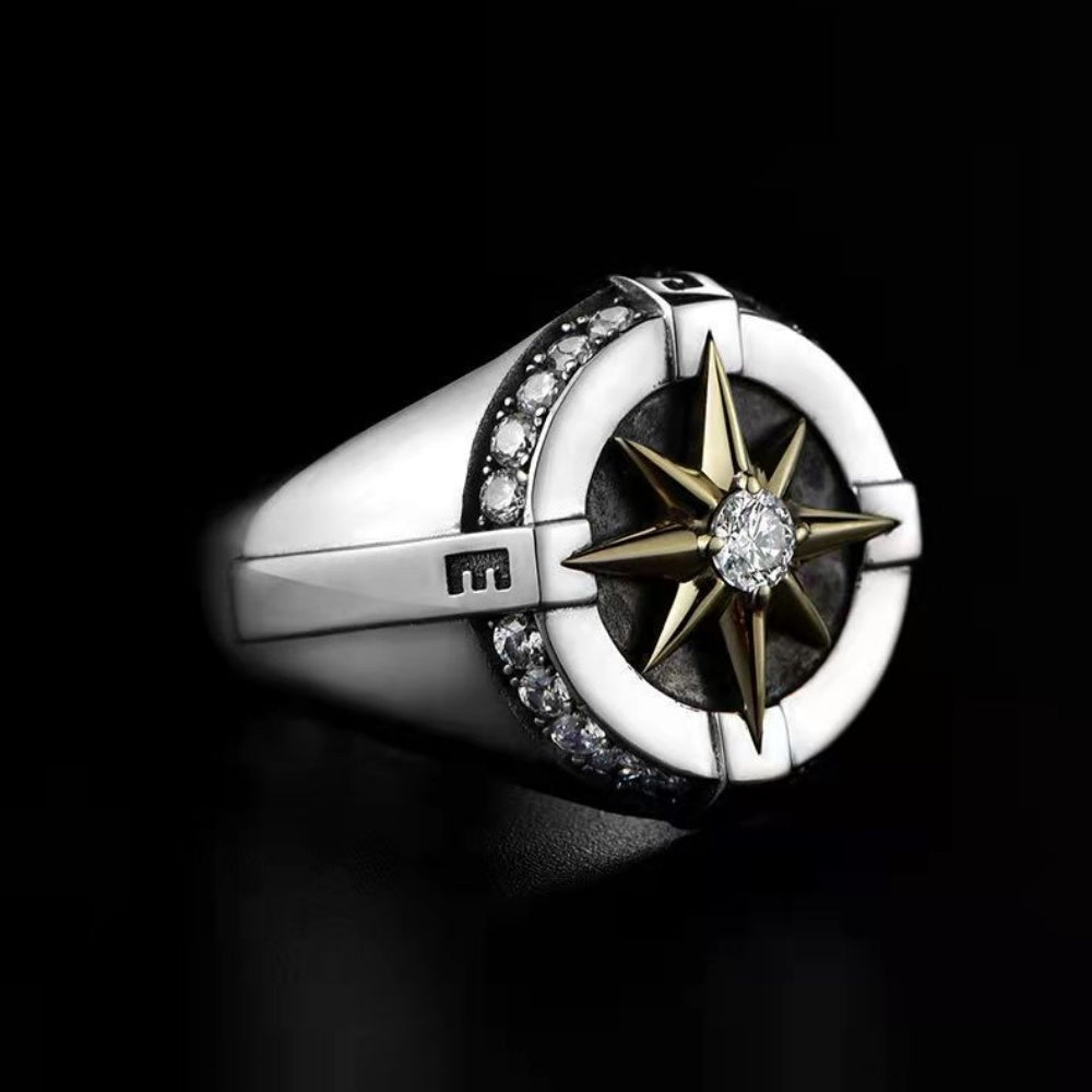 BAGUE OCTOGRAMME ACIER