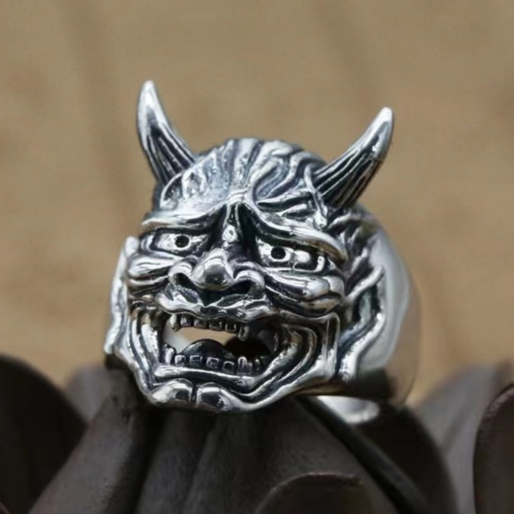 BAGUE ONI CORNE FANTÔME EN ARGENT 925