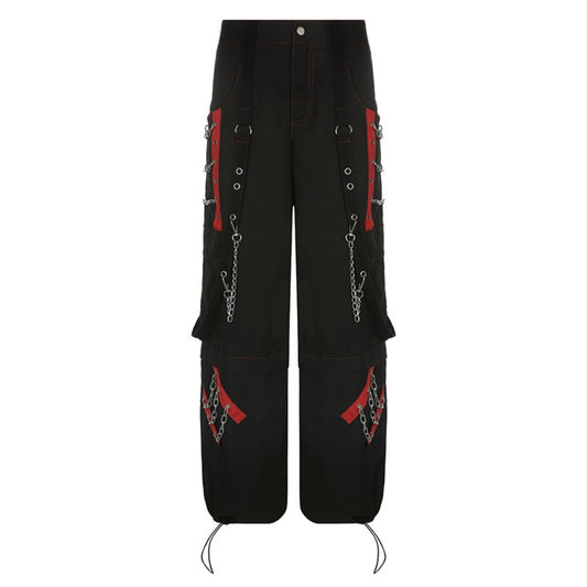 PANTALON UNISEXE NOIR ROUGE CHAINE HOTH