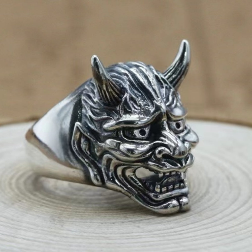 BAGUE ONI CORNE FANTÔME EN ARGENT 925