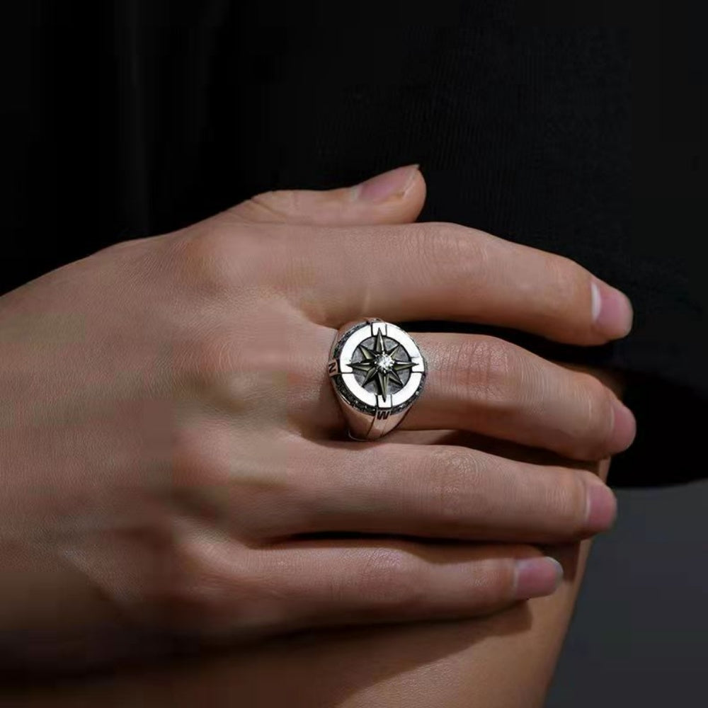 BAGUE OCTOGRAMME ACIER