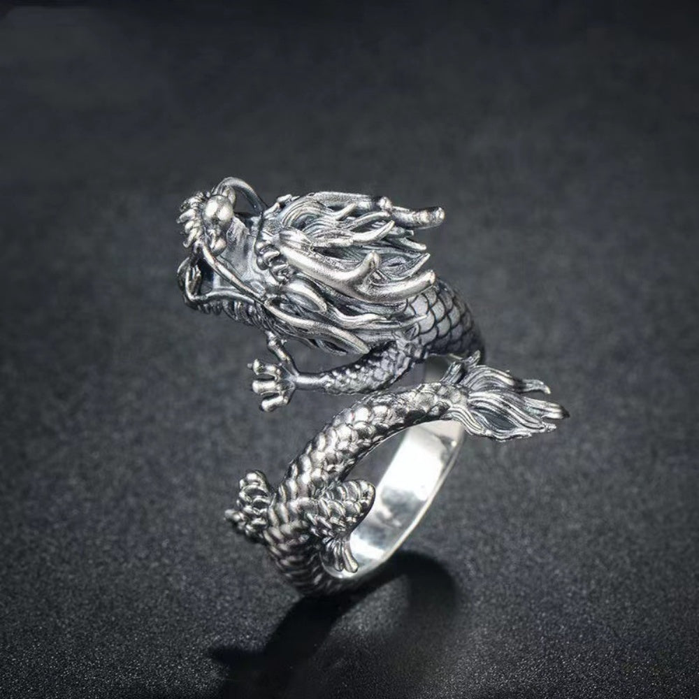 BAGUE DRAGON EN ARGENT 925