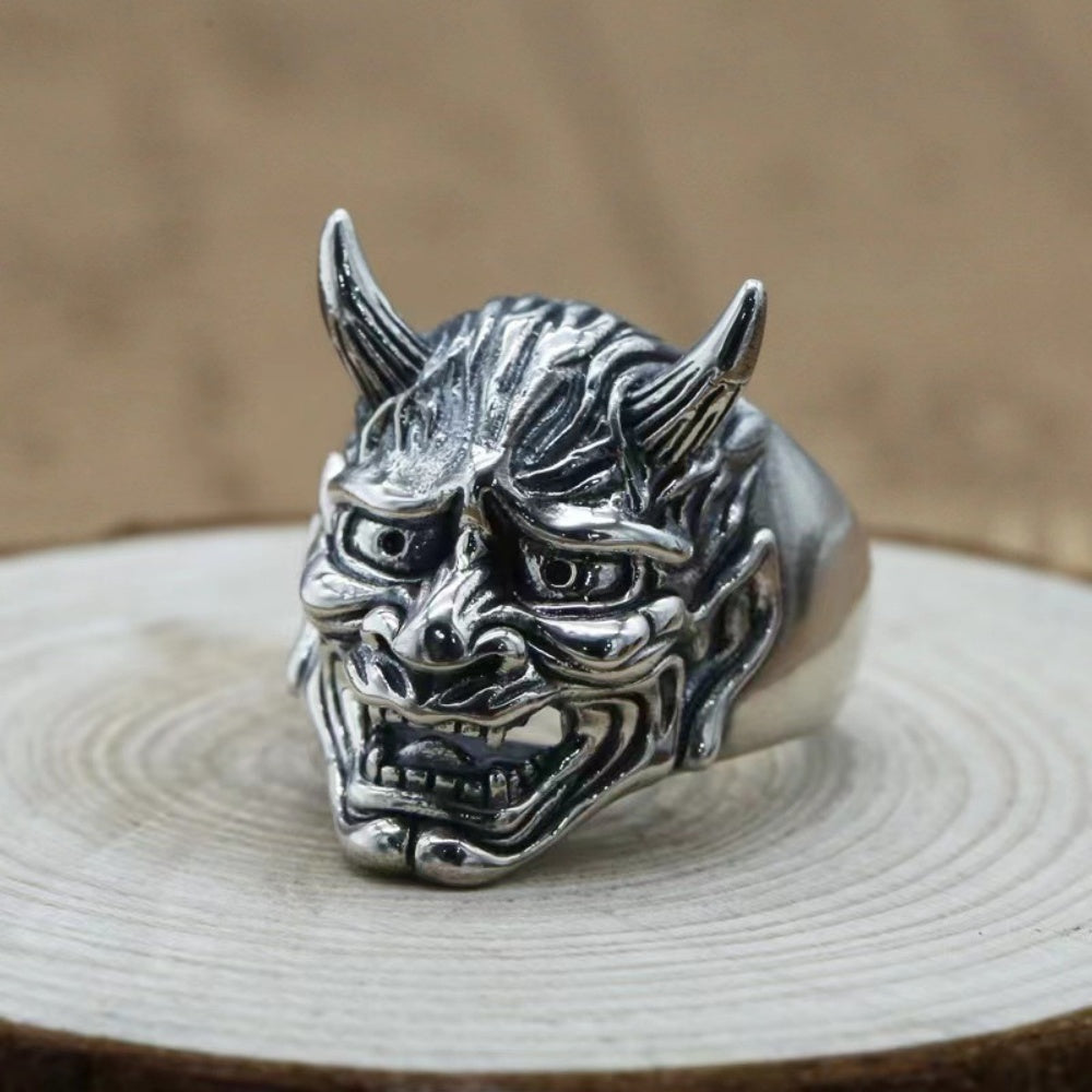 BAGUE ONI CORNE FANTÔME EN ARGENT 925