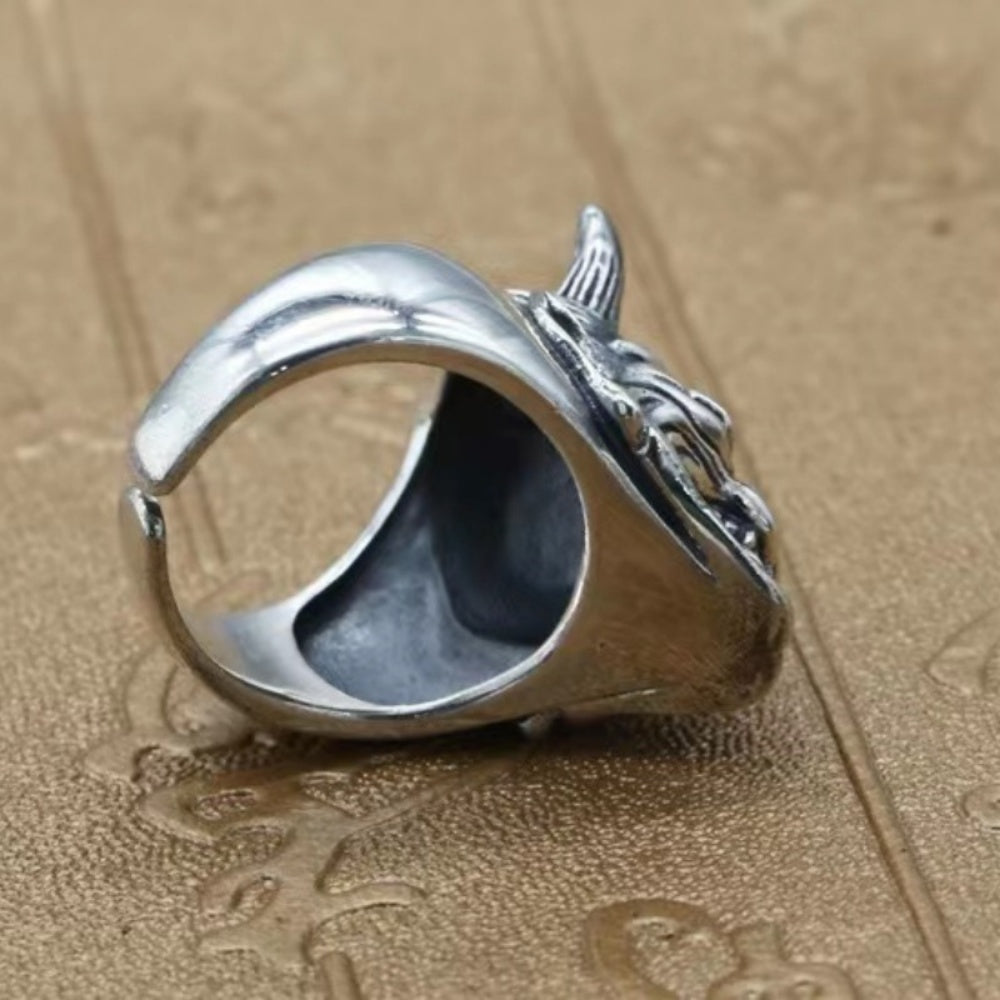 BAGUE ONI CORNE FANTÔME EN ARGENT 925