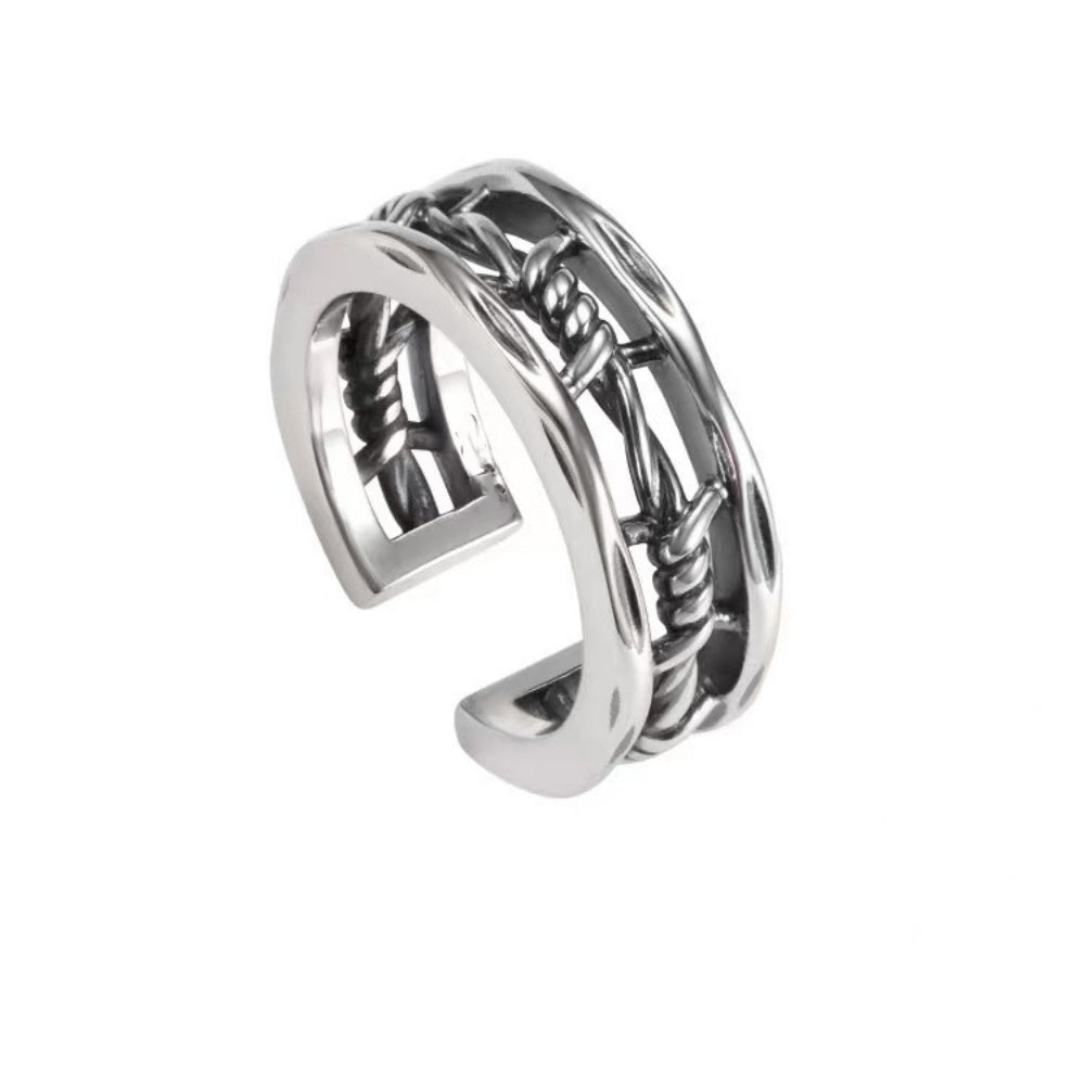 BAGUE BARBELE EN ACIER INOXYDABLE