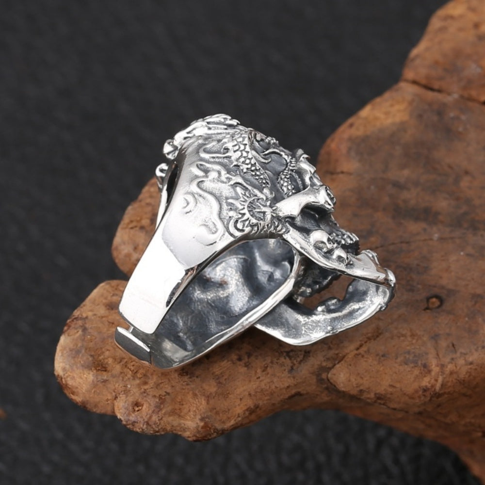 BAGUE CRANE GOTH EN ARGENT 925