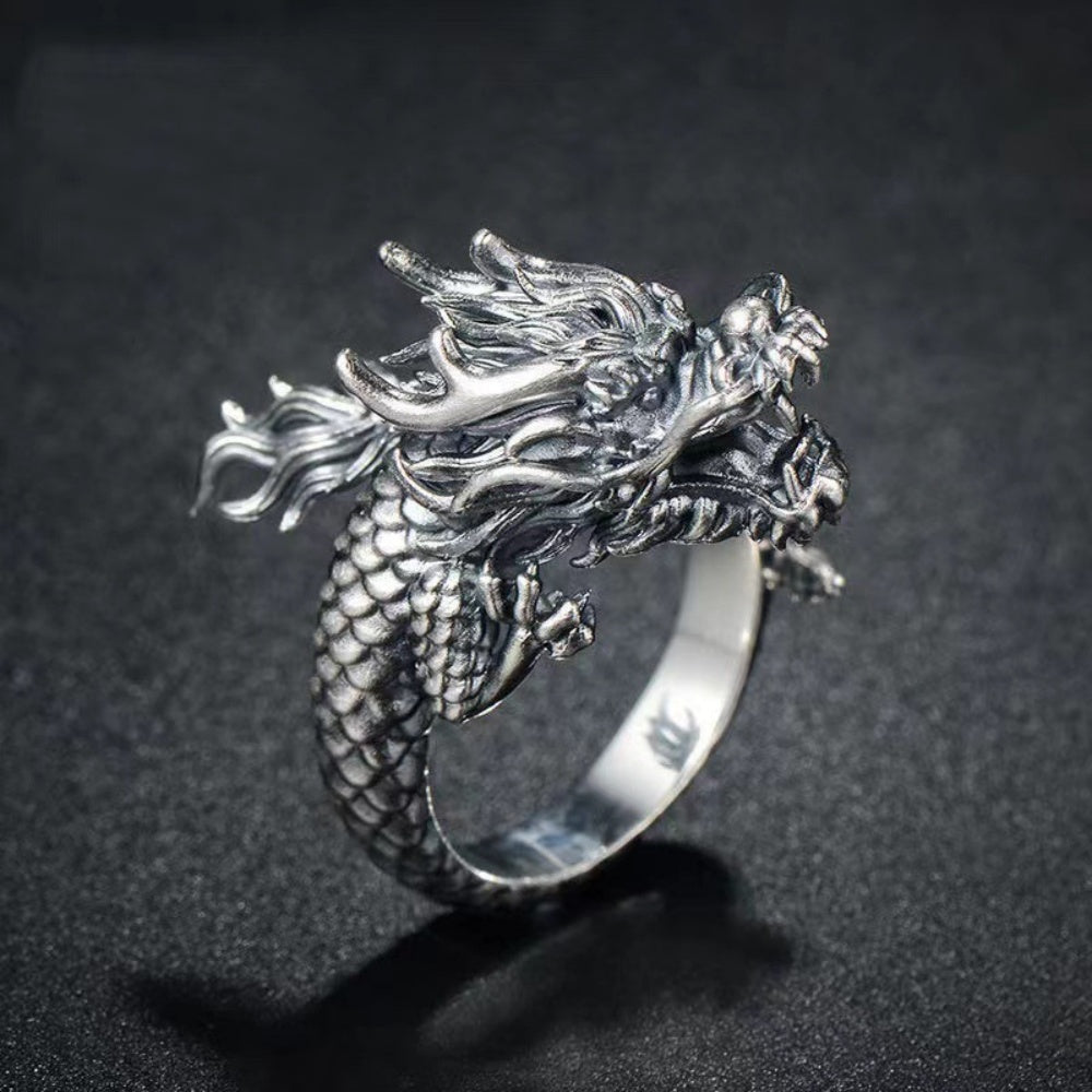 BAGUE DRAGON EN ARGENT 925